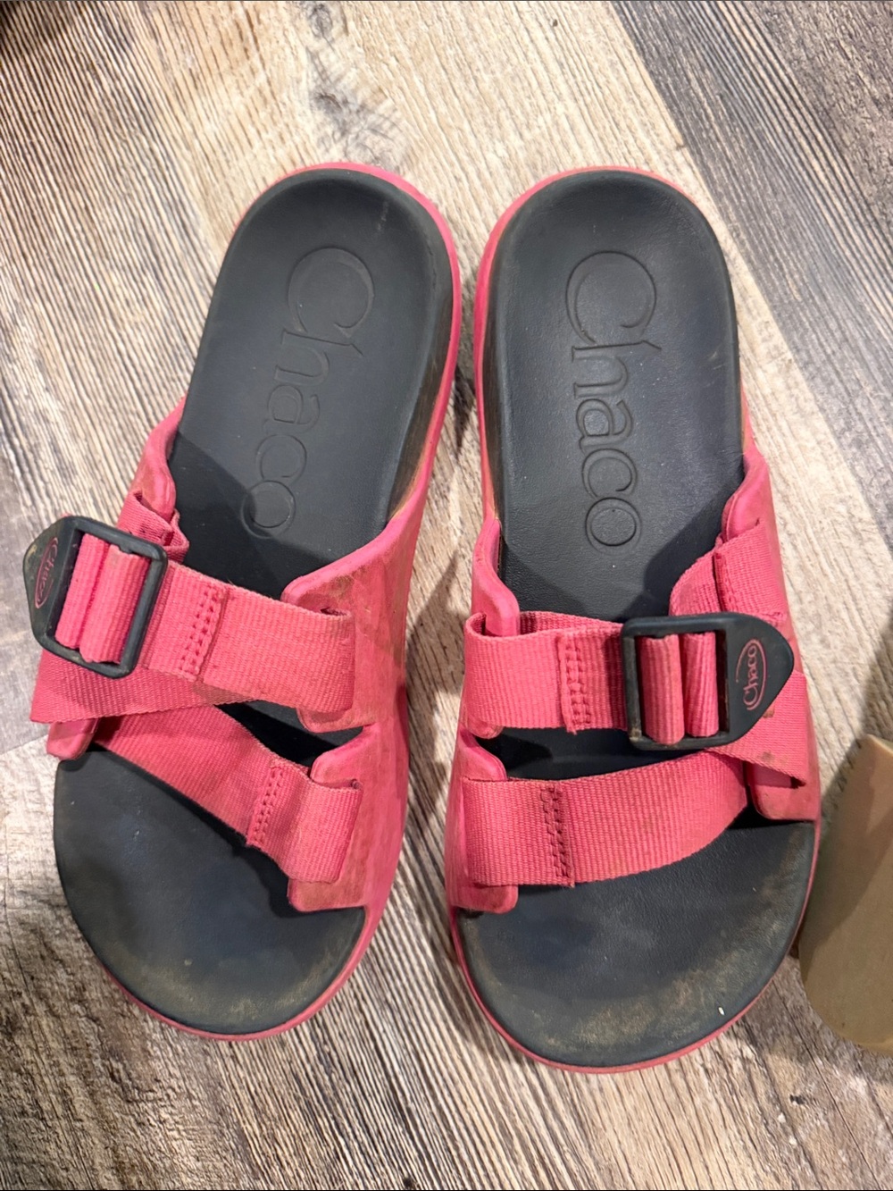 Chaco Pink Adjustable Double-Strap Slide Sandals